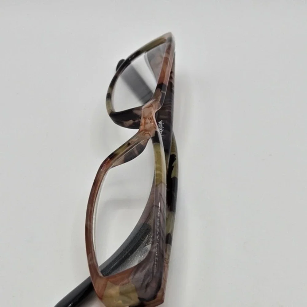 Womens Floral +2.00 Readers Glasses Transparent Frame Lightweight Fashion‎ Brown